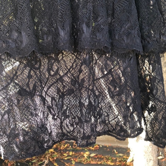 Black Beautiful lace blouse with ruffle xxl - Picture 6 of 11